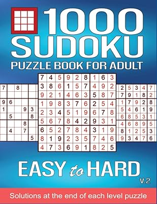 1000 Sudoku Puzzle Book For Adult Easy to Hard: Challenge for your Brain , Large Print Sudoku Puzzles , 250 Easy 250 Normal 250 medium 250 Hard , With ... your Game ( V.2) : Size 8.5"x11" 226 Pages