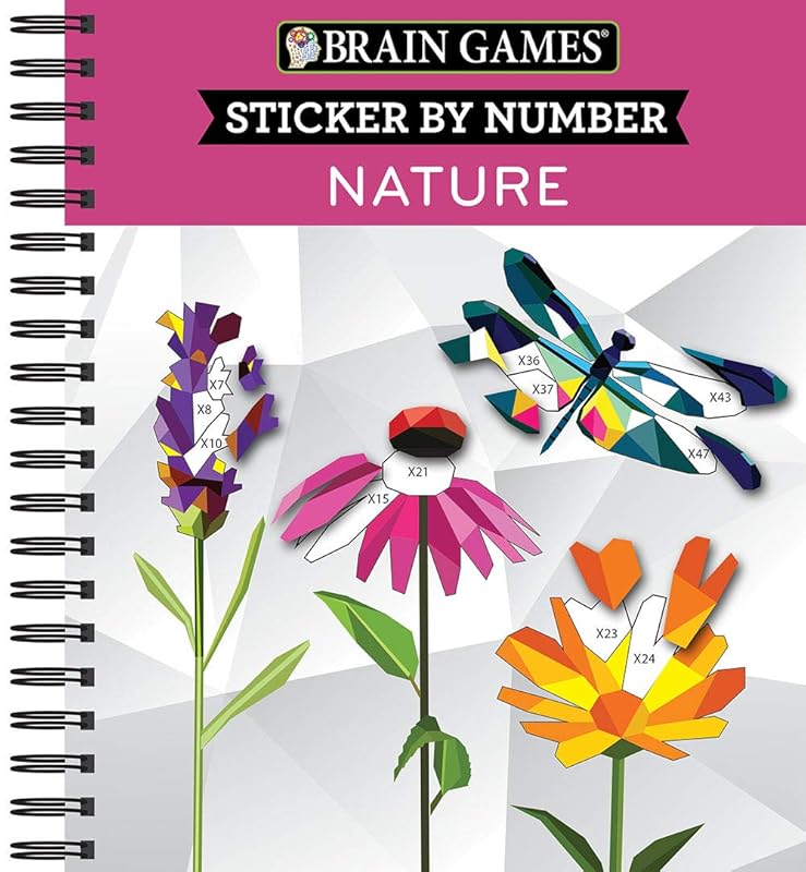 Brain Games - Sticker by Number: Nature - 2 Books in 1 (42 Images to Sticker) by Publications International Ltd.