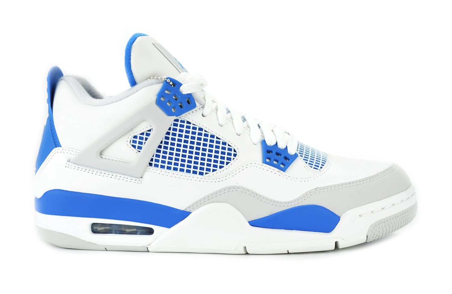 

Air Jordan 4 IV Retro "Military 4's" White/Military Blue/Neutral Grey Men's Basketball Shoes 308497-105