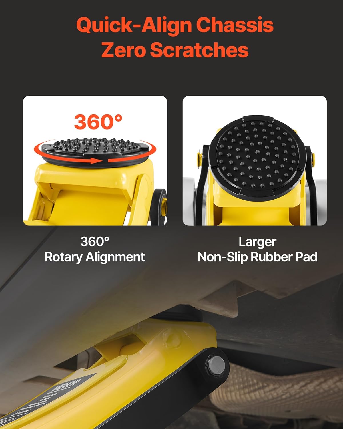 VEVOR Flacher Wagenheber, 2,5 Tonnen (5500 lbs) Tragkraft, Rennwagenheber aus Aluminium und Stahl mit Doppelkolben-Schnellhubpumpe, hydraulische Hebebühne_voghion.com