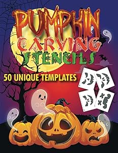 Pumpkin Carving Stencils: 50 Halloween Templates for Carving Pumpkins, Funny and Scary Halloween Decor, for Painting and Pumpkin Crafts / Spooky ... Halloween Pumpkin Decor for Adults And Kids by SKYbini Scary Pumpkin