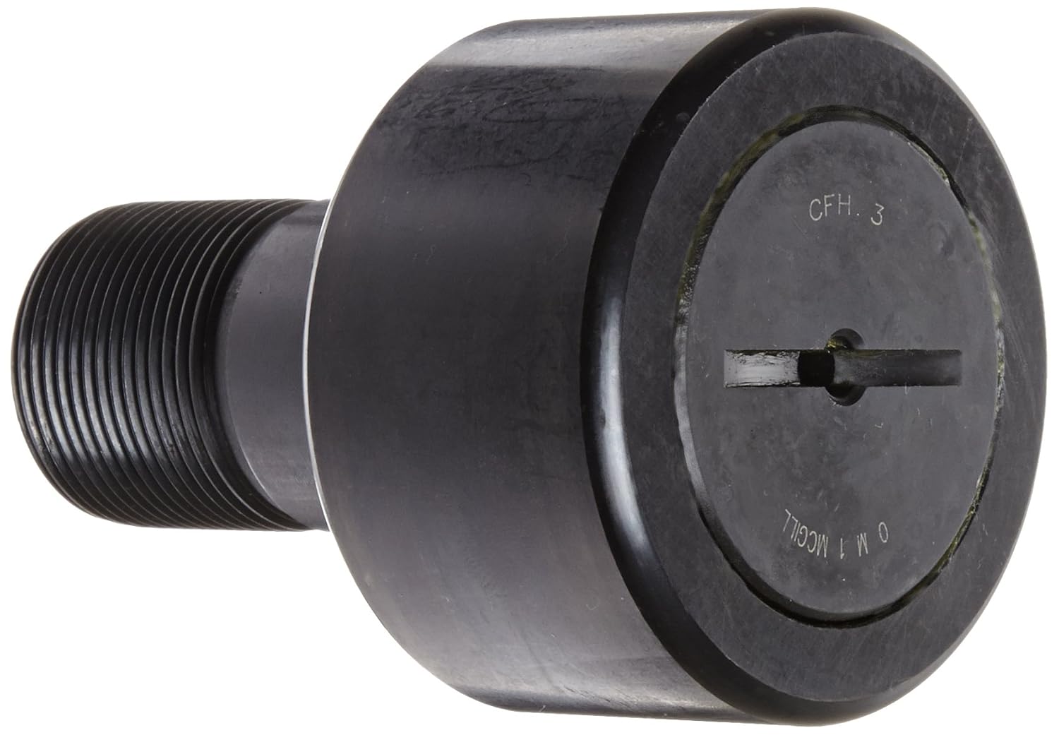 

McGill CFH3 Cam Follower, Heavy Stud, Unsealed/Slotted, Inch, Steel, 3" Roller Diameter, 1-3/4" Roller Width, 2-1/2" Stud Length, 1-1/2" Thread Size, 4-9/32" Overall Length, 1-1/2" Stud Diameter