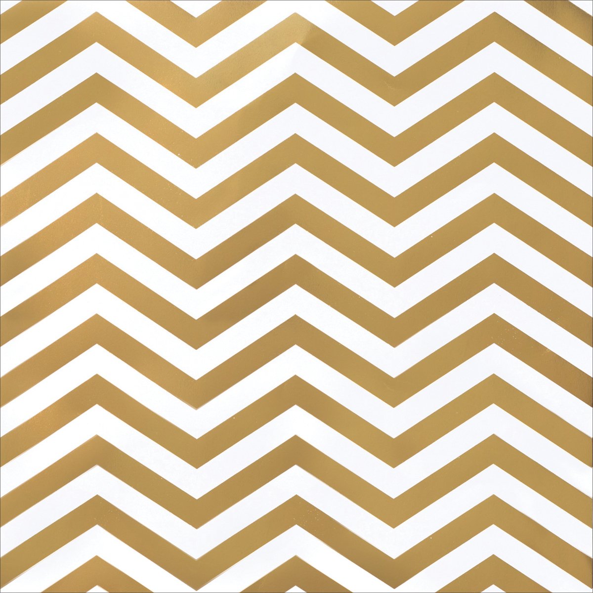

American Crafts DIY Shop 2 Specialty Cardstock, 12 by 12-Inch, Gold Foil Chevron on White