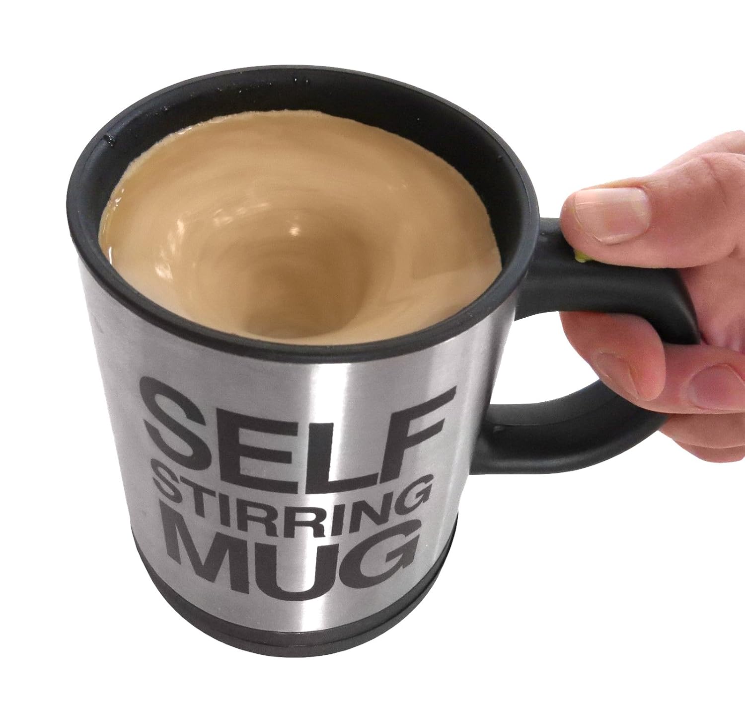 

Evelots Battery Operated Self Stirring Mug, Black, Set Of 2