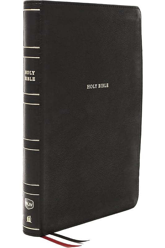 NKJV Holy Bible, Super Giant Print Reference Bible, Black Leathersoft, Thumb Indexed, 43,000 Cross references, Red Letter, Comfort Print: New King James Version by Thomas Nelson
