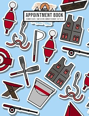 Fishing Appointment Book: Undated Hourly Appointment Book | Weekly 7AM - 10PM with 15 Minute Intervals | Large 8.5 x 11
