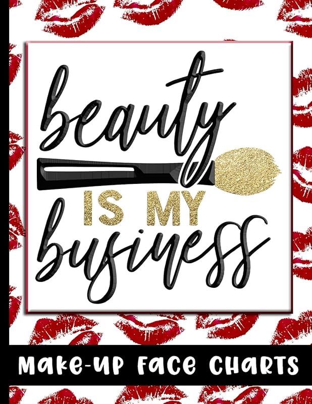 Make-Up Face Charts: Professional Blank Make-Up Artist Face Chart - Give To Your Clients After Applying Their Make-Up, or Use For Practice - Beauty is ... - Great Accessory For Beauty Professionals by HJ Designs