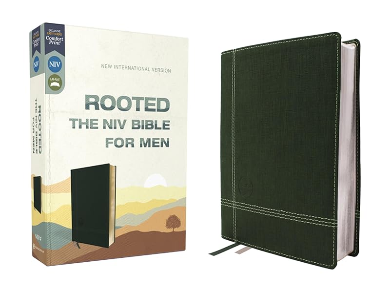 Rooted: The NIV Bible for Men, Leathersoft, Green, Comfort Print by Zondervan