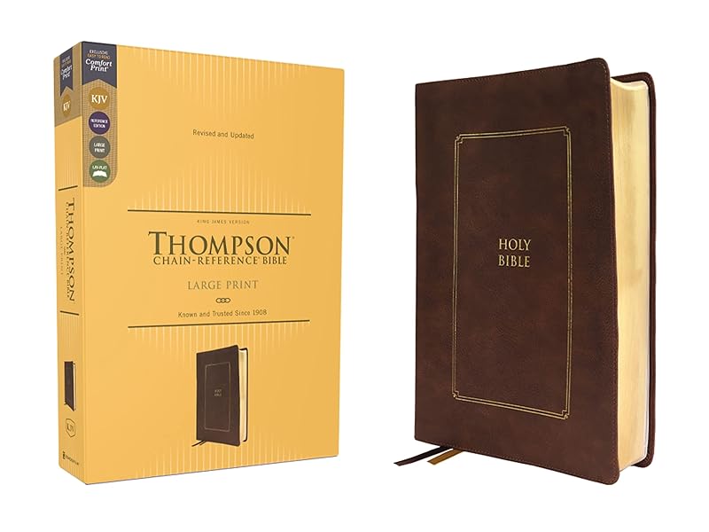 KJV, Thompson Chain-Reference Bible, Large Print, Leathersoft, Brown, Red Letter, Comfort Print by Zondervan