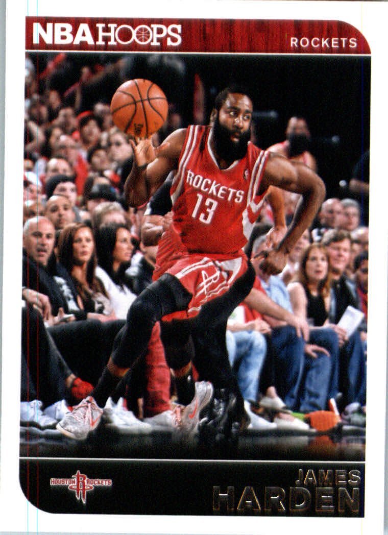 

2014 /15 Panini Hoops Basketball Card # 182 James Harden Houston Rockets IN PROTECTIVE SCREWDOWN DISPLAY CASE