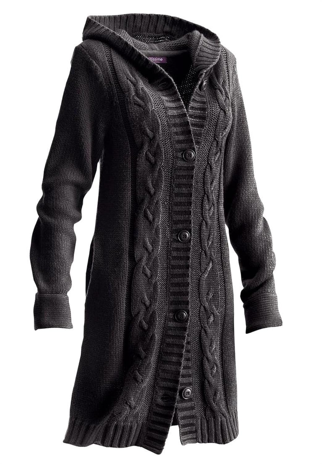 thumbnail image 2 of TIMIFIS Plus Size Women's Chunky Knit Cardigan Coat - Hooded Winter Jacket With Pockets, Long Warm Outerwear (S-5XL) 2 of 12