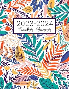 Teacher Planner: Lesson Plan for Class Organization | Weekly and Monthly Agenda | Academic Year August - July | Light Tropical Floral Print (2019-2020) by Emmeline Bloom