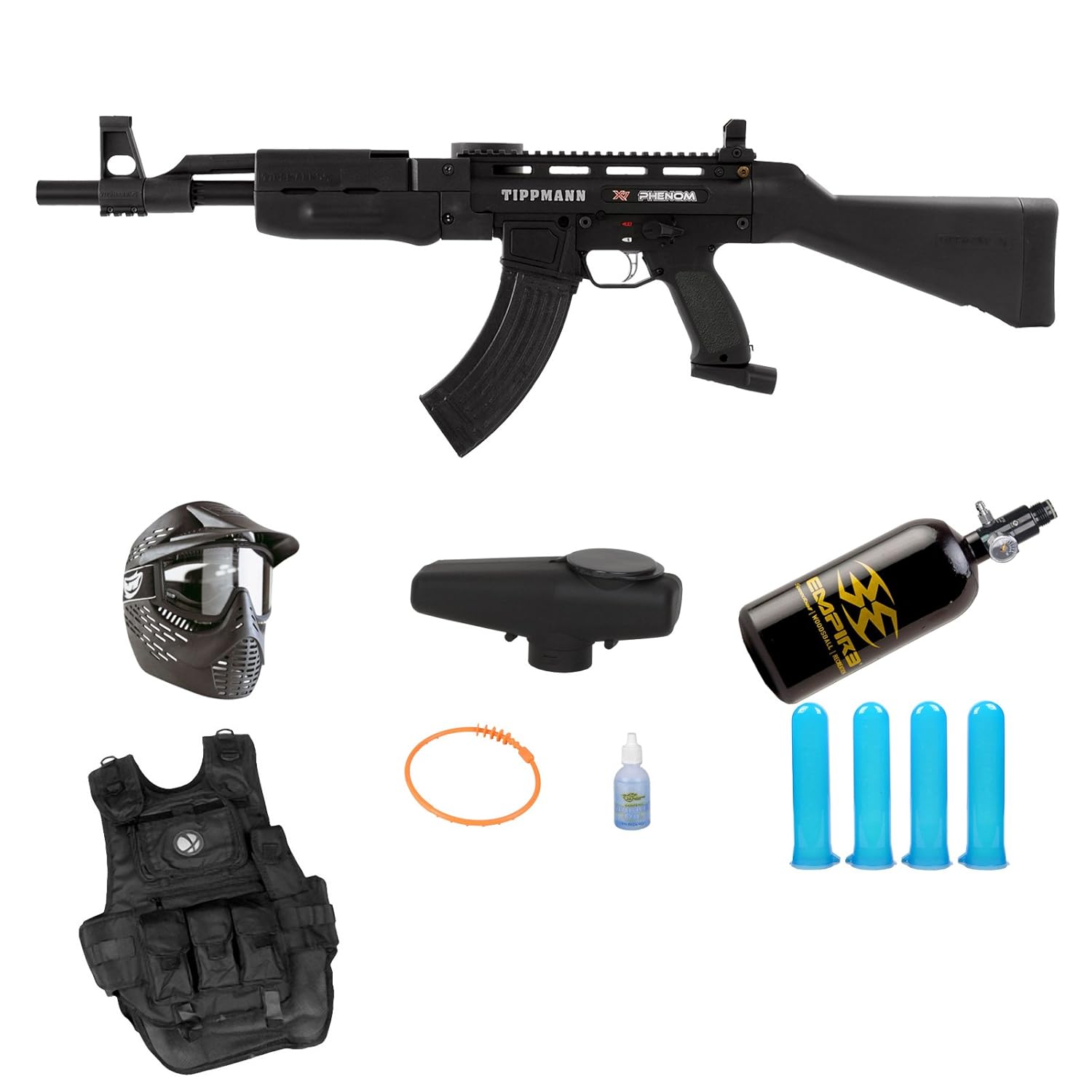 

Tippmann X7 X-7 Phenom AK47 Mechanical Paintball Gun HPA N2 Prime Pack