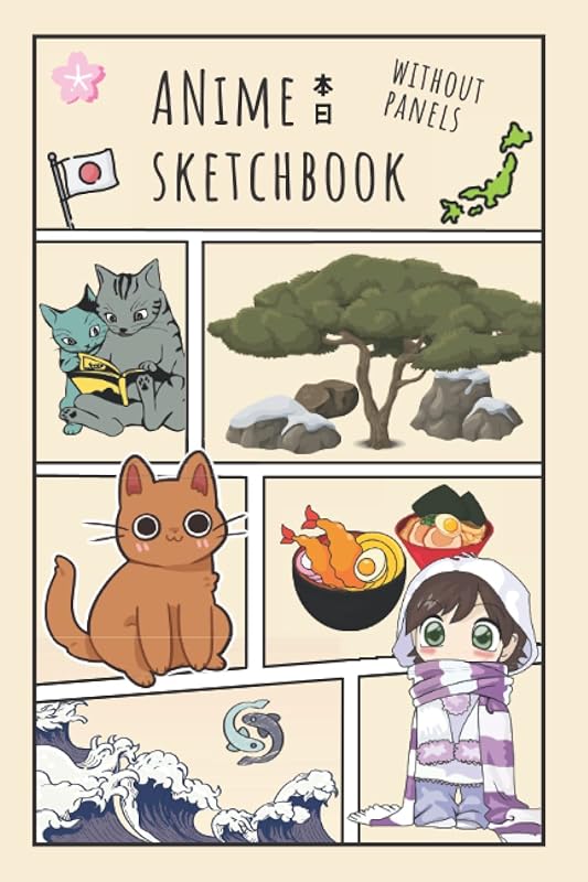 Sketchbook Anime: Blank Anime Sketchbook with panel-free pages for drawing, sketching and coloring your own Anime and Manga by Theo Greene