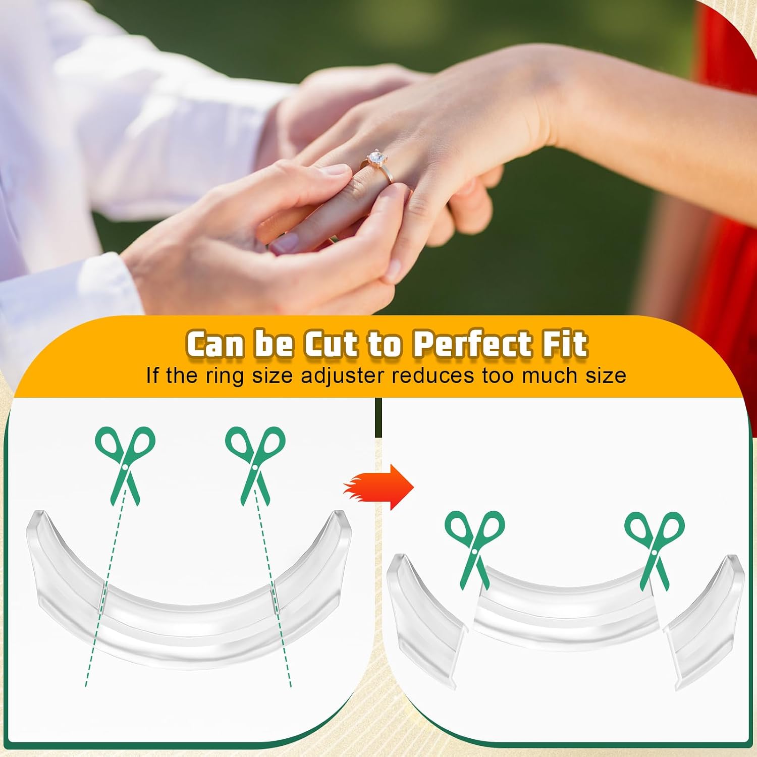 Transparent Silicone Ring Adjuster Guards 14Pcs Invisible Ring Tightener Spacer For Loose Thick Band Rings Women Men_voghion.com