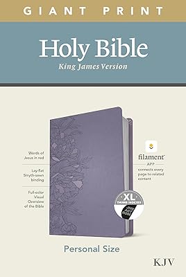 KJV Personal Size Giant Print Holy Bible (Red Letter, LeatherLike, Peony Lavender, Indexed): Includes Free Access to the Filament Bible App Delivering ... Notes, Devotionals, Worship Music, and Video