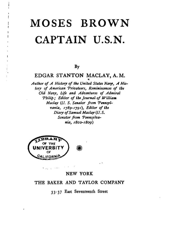 Moses Brown, captain U.S.N. by Edgar Stanton 1863-1919 Maclay