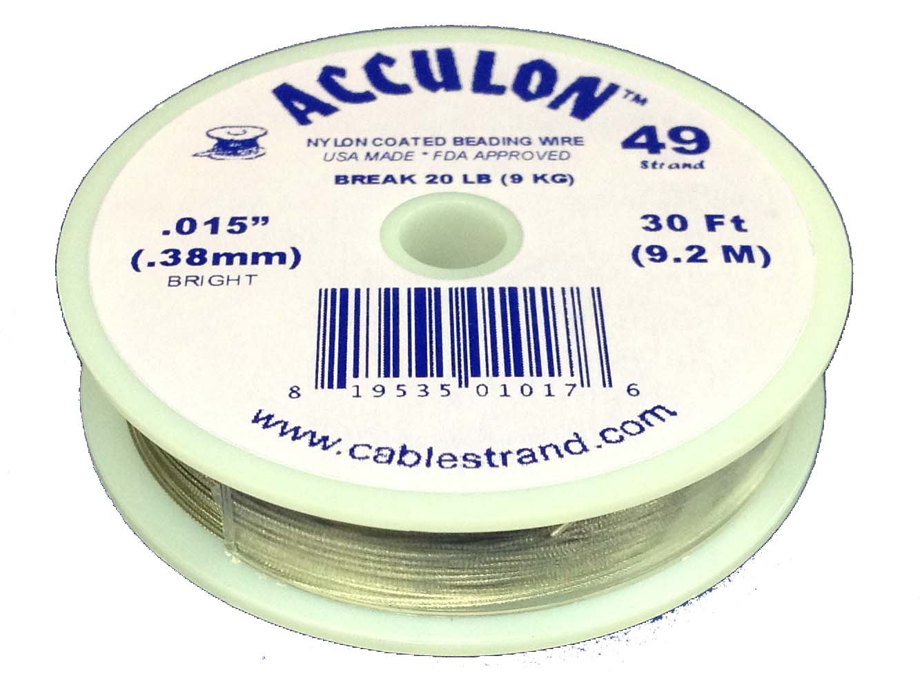 

Acculon 49 Strand Beading Wire - .015" Bright 30 Ft