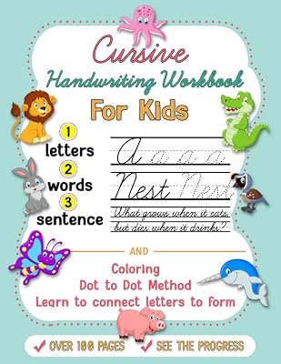 Cursive Writing Practice Book for 5th Grade: Learning and Practice Cursive Writing Workbook with Coloring Section, Inspiring Jokes and Riddles for Kids (3 in 1 Edition) (Cursive Handwriting Workbooks)