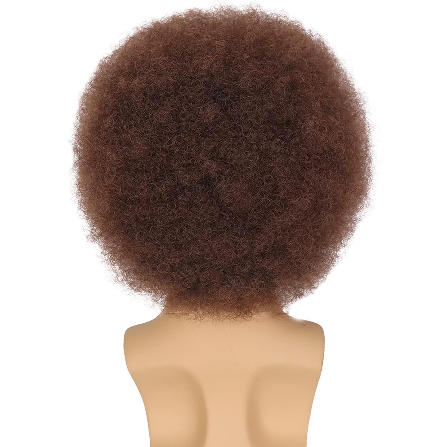 Perruque G&T Afro pour homme, style années 70-80, courte et bouclée, brune, rockeuse, idéale pour les fêtes, le disco, Halloween, le cosplay, perruque synthétique amusante (brun foncé)._voghion.com