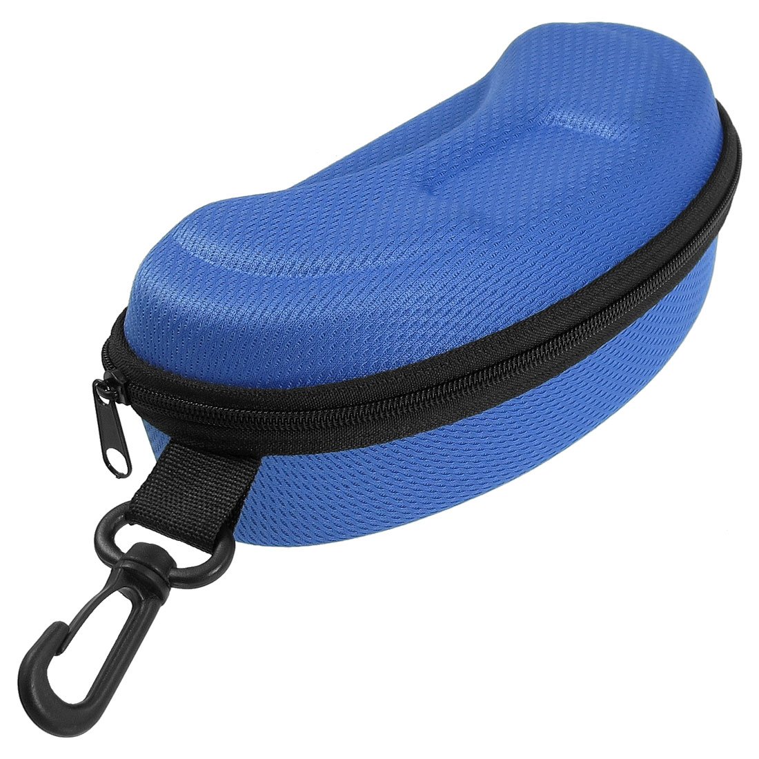 

Blue Nylon Shell Shape Zipper Closure Eyeglasses Case Box with Hook