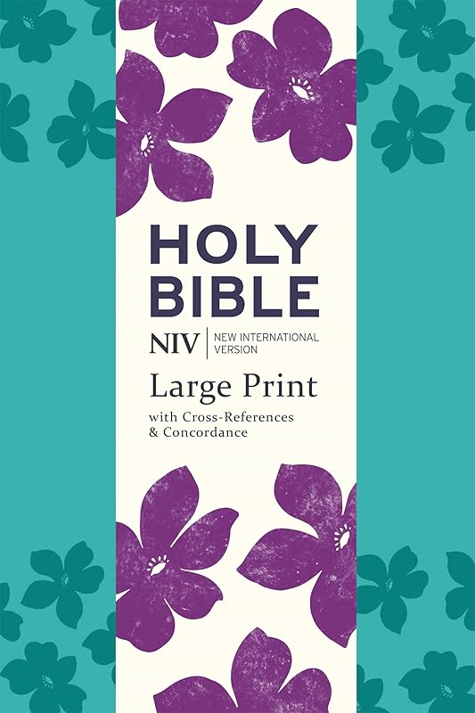 NIV Large Print Single-Column Deluxe Reference Bible: Teal Soft-tone (New International Version) by New International Version
