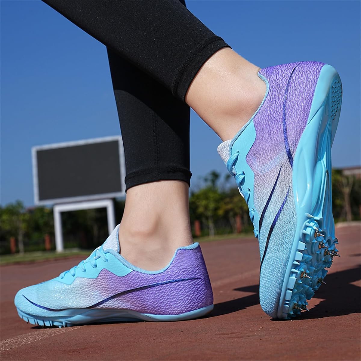Men's Women's Running Spikes Sneakers, Ultra Lightweight Mesh Breathable Track & Field Shoes Fashion Sprint Trainers_voghion.com