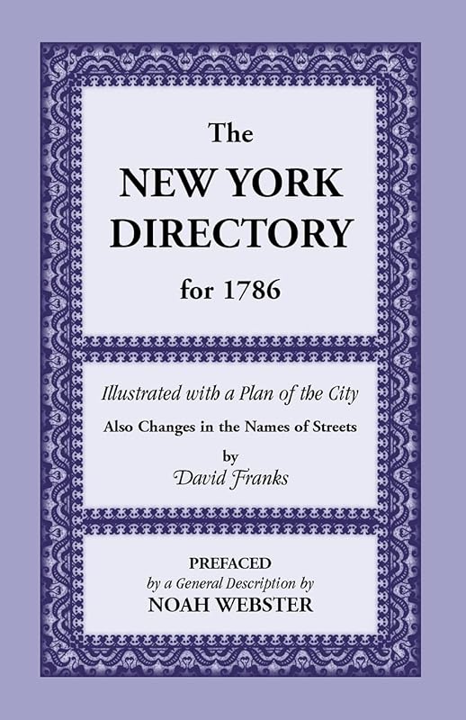 New York Directory for 1786 by Sachs