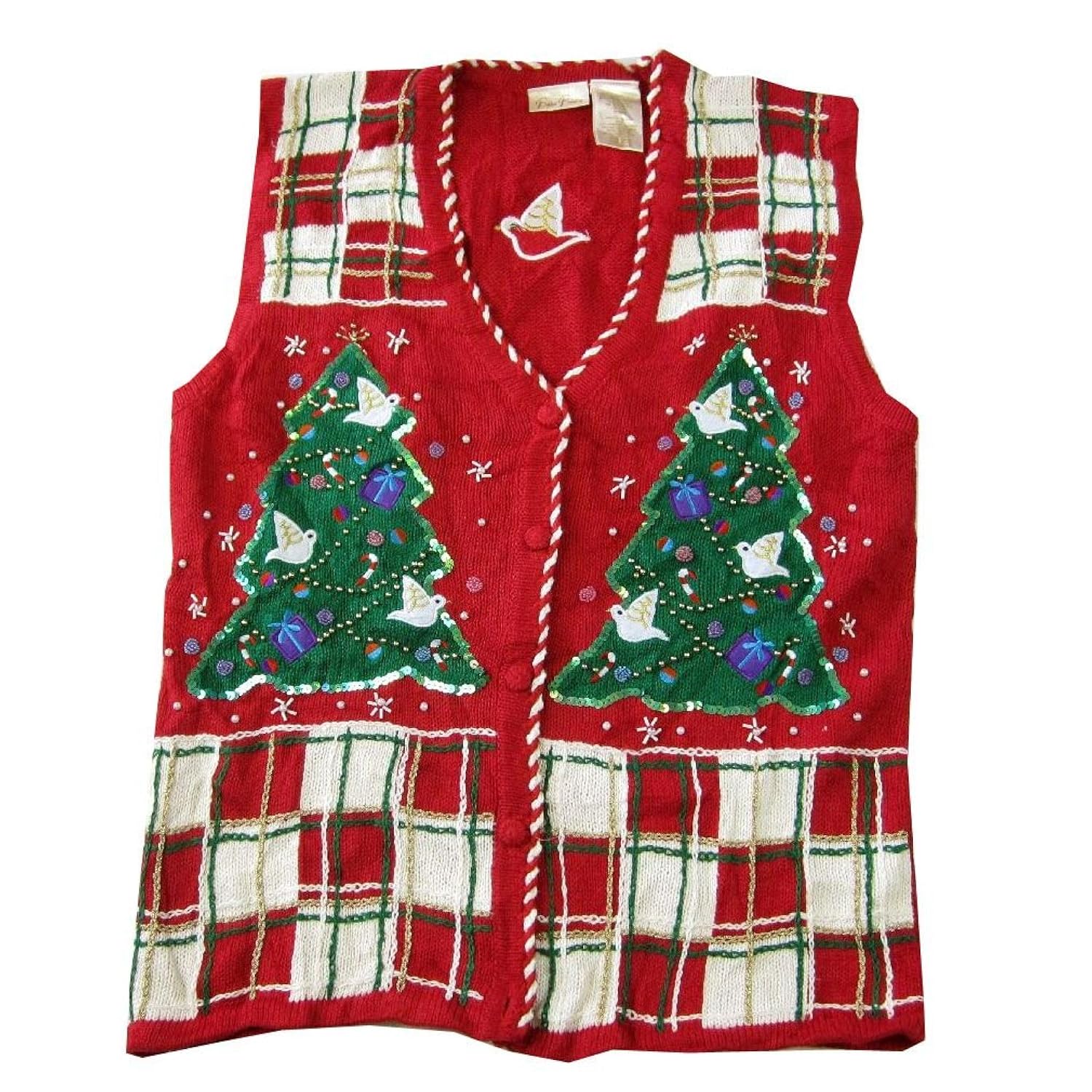 

XVEST-1011 - Ugly Christmas Sweater Vest Ladies - Large - Red