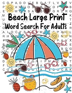 Beach Large Print Word Search For Adults: 460 words to find,Word search puzzles,Summer word search,with solutions, ,Train your Brain Everyday by EYHAF publishing
