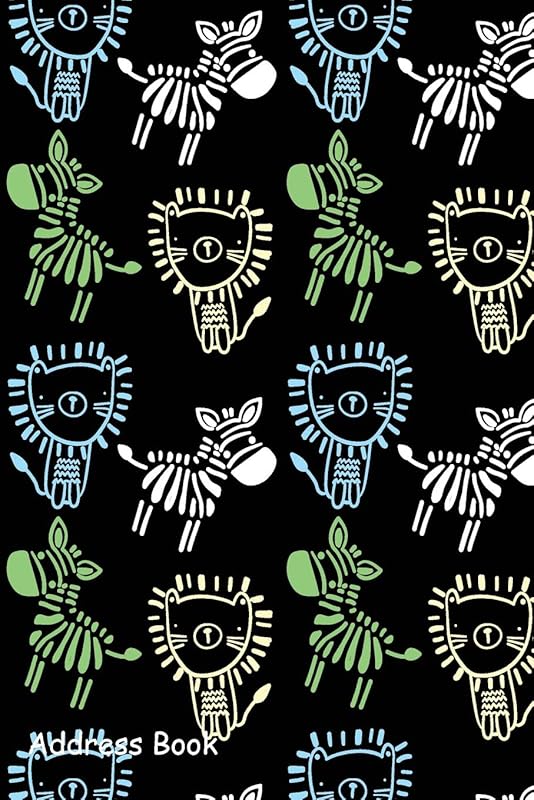 Address Book: For Contacts, Addresses, Phone Numbers, Email, Note,Alphabetical Index With Hand drawn animals pattern background by Shamrock Logbook