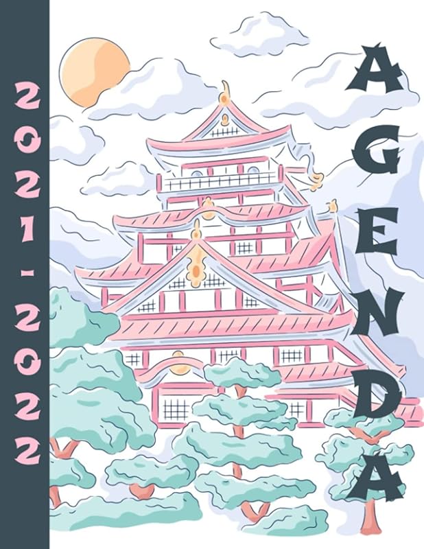 2021-2022 AGENDA: Carnet Agenda – Semainier au visuel Japonais de Septembre 2021 à juillet 2022, 2 pages - 129 pages, Mensuel + 1 semaine sur 2 pages, ... Mate, Design Original et intemporel. by CV OnMyDigitalPath