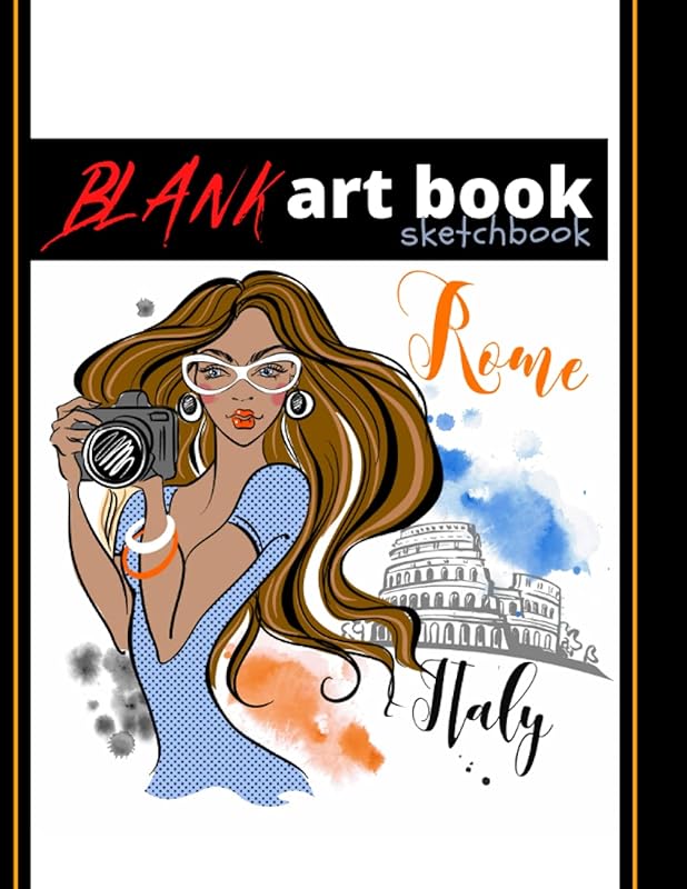 Blank Art Book Sketchbook: Excellent 100 All Blank Framed White Pages. Perfect For Drawing, Sketching, Doodling, Painting, Tattoo, And Fashion Design. by Robert Nova