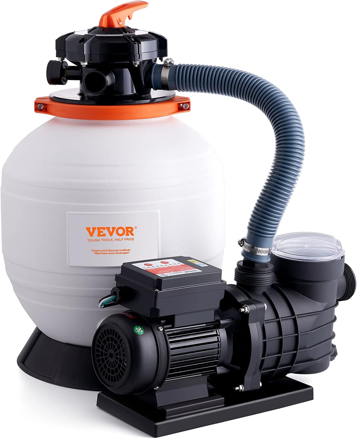 VEVOR Sand Filter Ground 14-inch, 3000 GPH, 3/4 HP Swimming Pumps System & Filters Combo Set With 6-Way Multi-Port Valve & Strainer Basket_voghion.com
