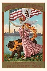 Vintage Journal Admission Day Poster, Stockton (Pocket Sized - Found Image Press Journals)