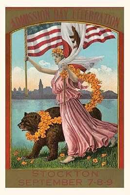 Vintage Journal Admission Day Poster, Stockton (Pocket Sized - Found Image Press Journals)