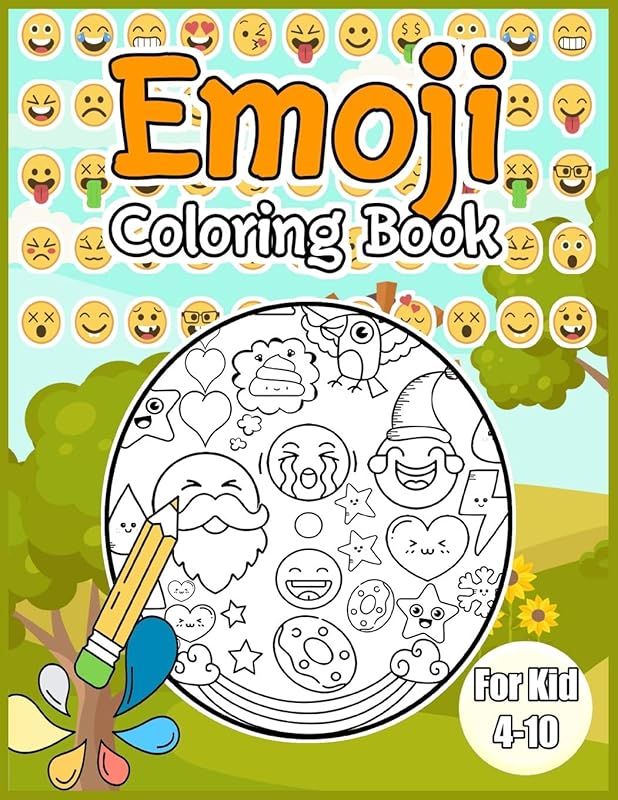 Emoji Coloring Book: For Kid 4-10 Emoji Coloring and Activity Book Party Favors Contact Word Search Spot The Different and Mazes Big Book For Kids by Beth Smart