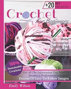 Crochet for Beginners: Get All The Information You Need To Become a Professional Crocheter. 100% Sustainable Creations With Dozens Of Easy-To-Follow ... Home Accessories, Clothing And Even Amigurumi by Emily Wilson