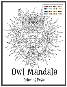 Owl Mandala Coloring Pages: An Advanced Coloring Book for Kids and Adults by Melting Mandalas