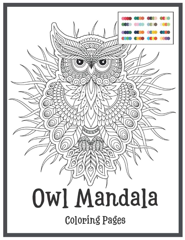 Owl Mandala Coloring Pages: An Advanced Coloring Book for Kids and Adults by Melting Mandalas