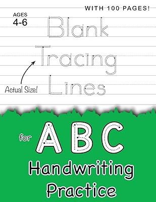 Blank Tracing Lines for ABC Handwriting Practice (Large 8.5"x11" Size!): (Ages 4-6) 100 Pages of Blank Practice Paper!