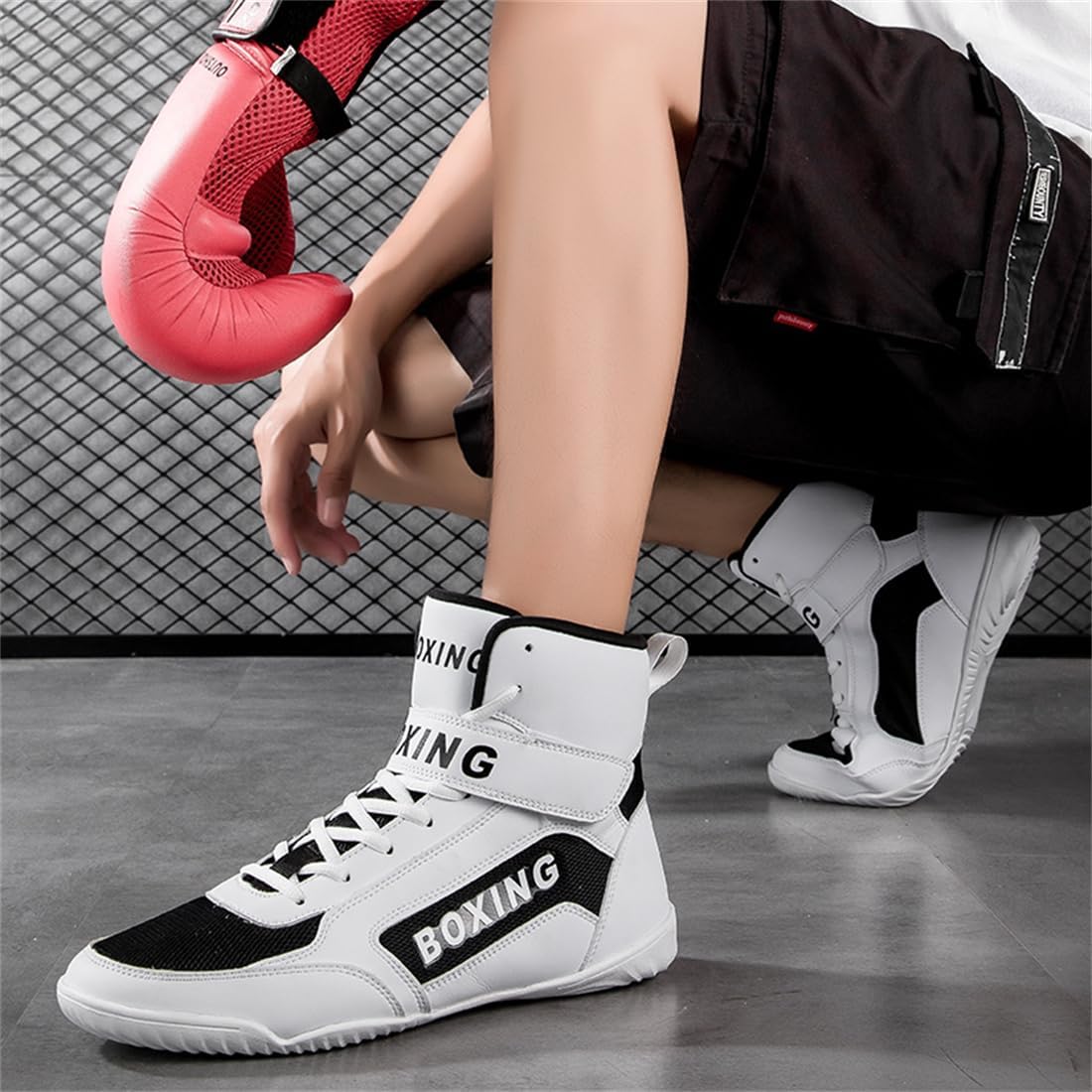 Unisex Wrestling Boxing Sneakers, Youth Bodybuilding Kickboxing Fitness Shoes Lightweight Cross-Trainer Sneakers For Men And Women_vogvips.com