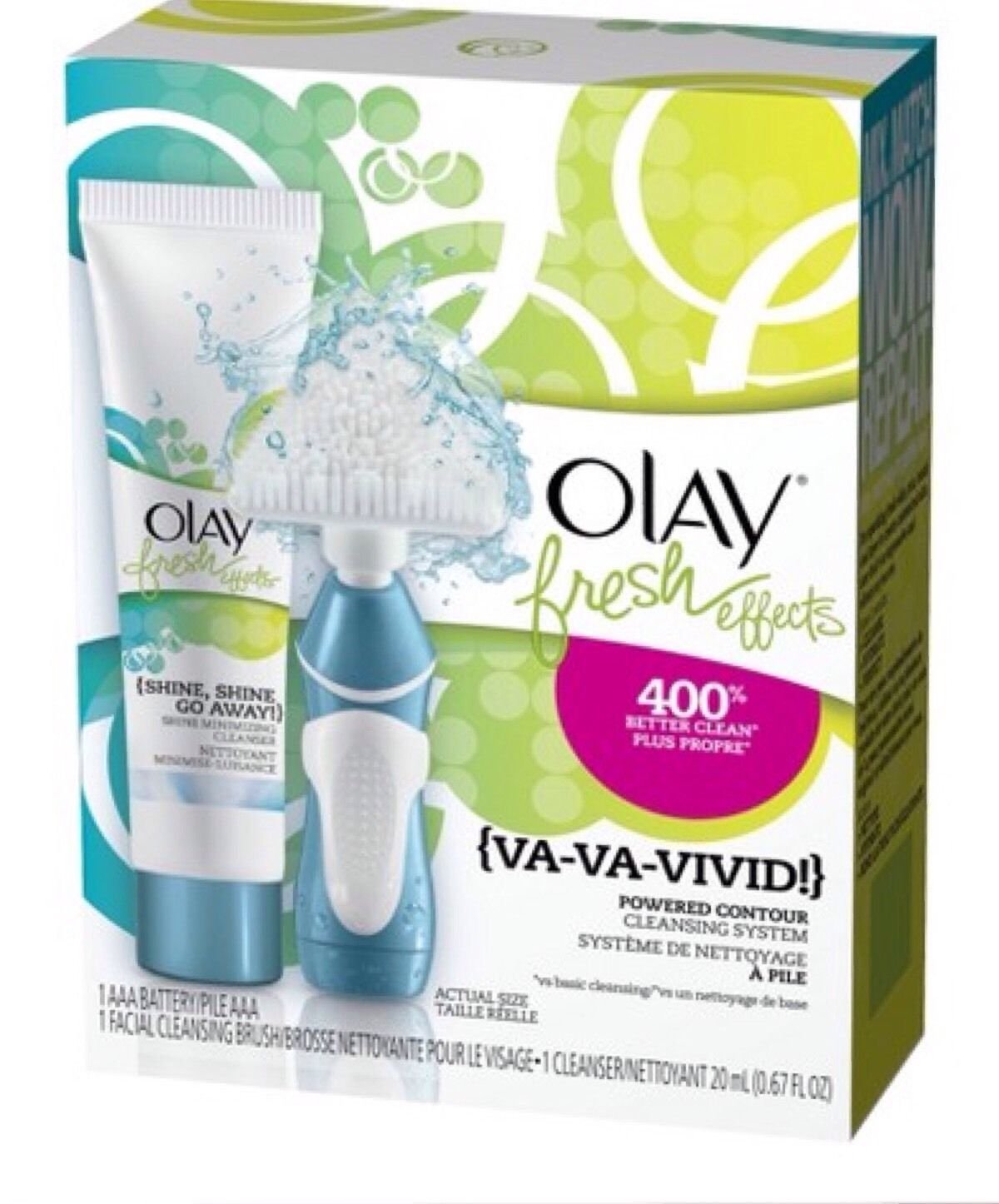 

Pack of 6,Olay Fresh Effects Va Va Vivid Powered Contour Cleansing System, (Blue)