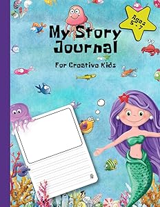 My Story Journal: Creative Story Book for kids, Grades k - 2, with guide lines for printing practice. (Mermaid Theme) by Lauren Swan