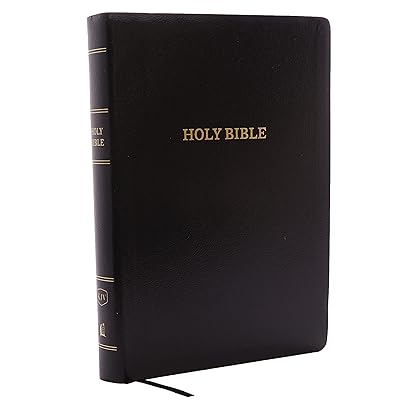 KJV Holy Bible, Giant Print Center-Column Reference Bible, Black Leather-look, 53,000 Cross References, Red Letter, Comfort Print: King James Version