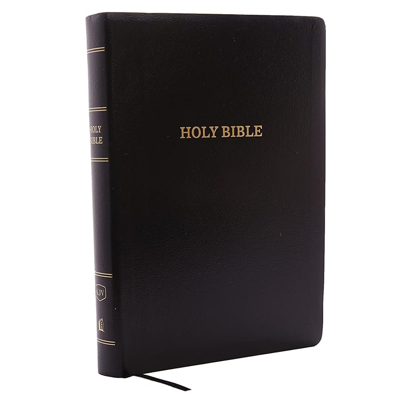 KJV Holy Bible, Giant Print Center-Column Reference Bible, Black Leather-look, 53,000 Cross References, Red Letter, Comfort Print: King James Version by Thomas Nelson