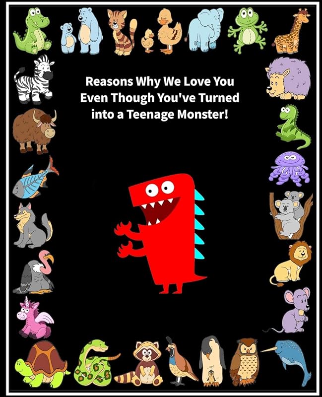 Reasons Why I Love You Even Though You've Turned into a Teenage Monster!: Fill in the Blank Love Book Gift for Teenagers (Red Monster) (Love Journal Gift) by K Francklin