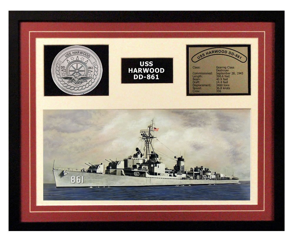 

Navy Emporium USS Harwood DD 861 Framed Navy Ship Display
