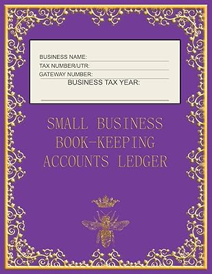 Small Business Book-Keeping Accounts Ledger: Large Book-keeping ledger for the small business and self-employed - Purple and Gold Colour Bee Cover
