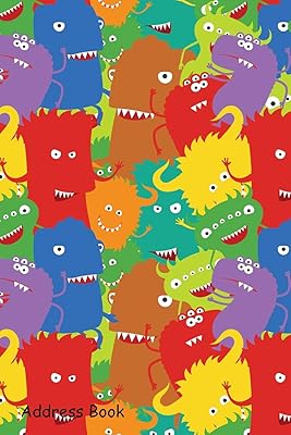 Address Book: For Contacts, Addresses, Phone, Email, Note,Emergency Contacts,Alphabetical Index With Cartoon Crazy Moster Seamless Pattern